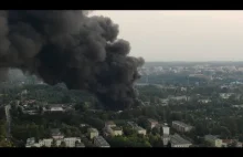 Pożar w Sosnowcu - nagranie z drona
