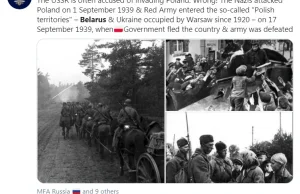 Skandaliczny wpis rosyjskiej ambasady! ZSRR wcale nie zaatakowało Polski w 1939.
