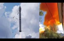 Lot jak z płatka :) Slo-mo Chinese launch, booster almost lands on school