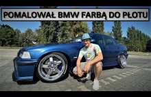 BMW pomalowane farbą do płotu.