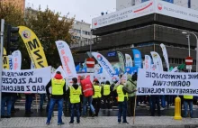 Warszawa: manifestacja górników w obronie miejsc pracy