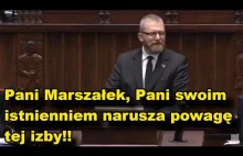 Grzegorz Braun - PANI SWOIM ISTNIENIEM W TEJ IZBIE NARUSZA POWAGĘ TEJ IZBY!!