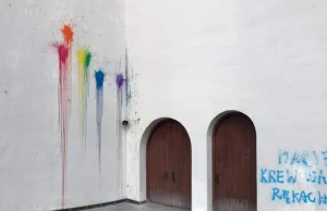 Akt wandalizmu w szczecińskim kościele. Farba na budynku i napis "tylko LGBT".