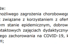 Studenci krakowskiej uczelni i oświadczenie w związku z COVID-19 do podpisania