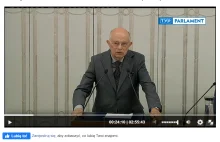 Pan Senator Marek Borowski przemawia na posiedzeniu Senatu bez maseczki