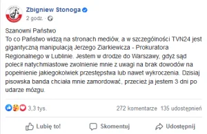 Zbigniew Stonoga wychodzi na wolność!