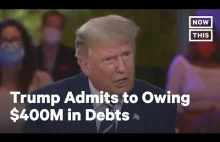 Donald Trump przyznaje, że ma 400 milionów USD długu do spłacenia.