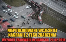 Wypadek tramwaju pod Zieleniakiem w Gdańsku (20.02.18) - niepublikowane nagranie