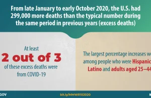 Wg amerykańskiego CDC nadmiarowa śmiertelność w Stanach to ok. 300 tys.