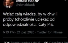 "Wziąć całą władzę, by w chwili próby tchórzliwie uciekać od odpowiedzialności."