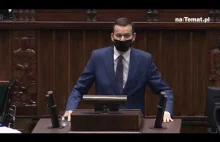 Premier Morawiecki pokazuje nagranie ze smartfona w Sejmie i atakuje PO