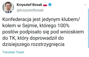 Konfederacja jako jedyny klub w sejmie w CAŁOŚCI poparła zakaz aborcji.