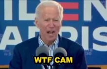 Joe Biden na wiecu wyborczym w niezrozumiały sposób mamrota i skleja zdania.