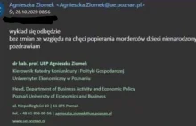 Skandaliczny mail Profesor Uniwersytetu Ekonomicznego w Poznaniu