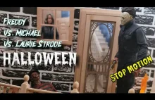 HALLOWEEN Freddy Krueger vs Michael Myers vs Laurie Strode (stop motion)