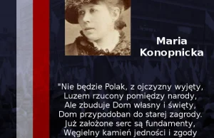 Marsz Niepodległości posługuje się cytatem Marii Konopnickiej