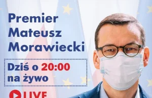 Mateusz Morawiecki - Live o godzinie 20:00 na FB Ministerstwa Zdrowia!