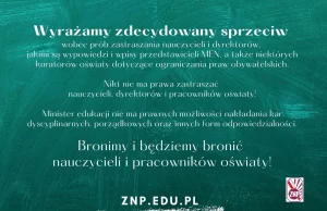 ZNP: Sprzeciw wobec proby zastraszania? Broniarz WY...AJ hipokryto!!!