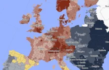 Mapa zarobków. Tak wyglądamy na tle Europy