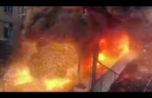Nagranie z kilku kamer momentu potężnej eksplozji w Czelabińsku