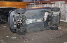Holandia - Rumuńscy złodzieje przewracają samochody na bok i kradną...