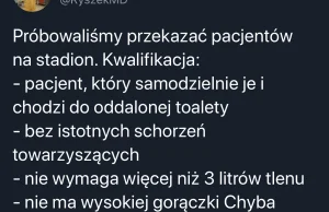 Relacja lekarza: Na szpital narodowy przyjmują tylko bez gorączki i objawów xD