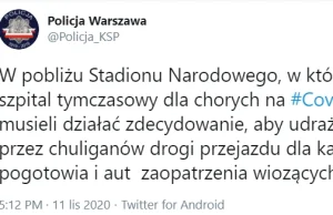 "Patrioci" blokowali przejazd karetek pod Szpital Narodowy