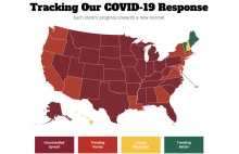 USA - Niemal w każdym stanie rozprzestrzenianie się Covid-19 jest poza kontrolą