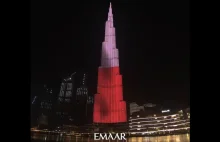 Najwyższy budynek świata w biało-czerwonych barwach [WIDEO]