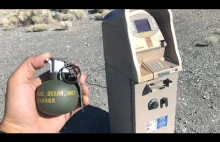 Throwing a grenade inside an ATM machine