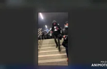 Starcie chuliganów z policją na Stacji Stadion Narodowy