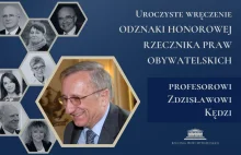 Prof. Zdzisław Kędzia wyróżniony Odznaką Honorową Rzecznika Praw Obywatelskich