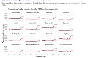 Zgony w Polsce na poziomie regionów w ujęciu tygodniowym