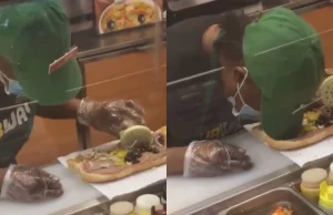 USA: pracownica Subwaya zasnęła w trakcie robienia kanapki, nagranie stało...