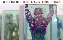 Człowiek, który tworzy niesamowite kolaże 3D z wielu warstw szkła