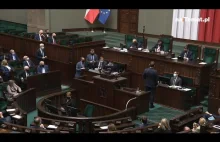 Marszałek Witek upomina posła, by zwracał się z szacunkiem do J. Kaczyńskiego