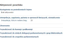 Poseł Duszek nie ma żadnego wystąpienia na posiedzeniach sejmu tej kadencji