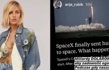 Anja Rubik krytycznie o misji Crew Dragon SpaceX Elona Muska i NASA....