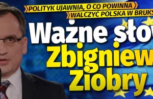 Zbigniew Ziobro ujawnia, kto jest "miękiszonem". KONKRETNIE [WIDEO