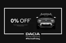 Dacia i Black Friday: „skorzystaj z dzisiejszego kodu i otrzymaj 0% rabatu na...