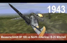IL-2 1946: Aircombat Messerschmitt Bf 109 vs North American B-25 Mitchell