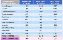 Wzrost zgonów z Covid = spadek zgonów z innych przyczyn