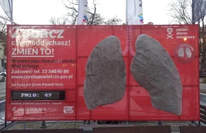 W Krzeszowicach stanęły symboliczne "płuca". Sczerniały od smogu