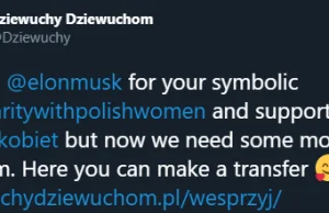 Lewicowa organizacja myśli, że Elon Musk wspiera strajk kobiet.