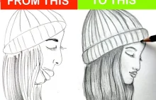 Zadanie na dziś - rysowanie dziewczyny w czapce