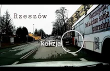 Kolizja autobusu z fiatem punto. Rzeszów 09.12.2020