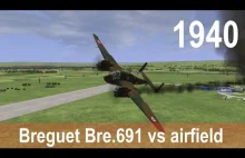 IL-2 1946: Aircombat Breguet Bre.691 vs airfield