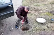 Pies wyciągniety ze studni w Stanowicach pod Oławą. (video)