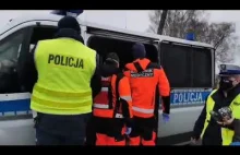 Radiowóz policji potrącił pieszego podczas protestu rolników cukrowni Werbkowice
