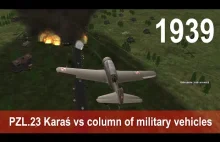 IL-2 1946: Aircombat PZL.23 Karaś vs column of military vehicles